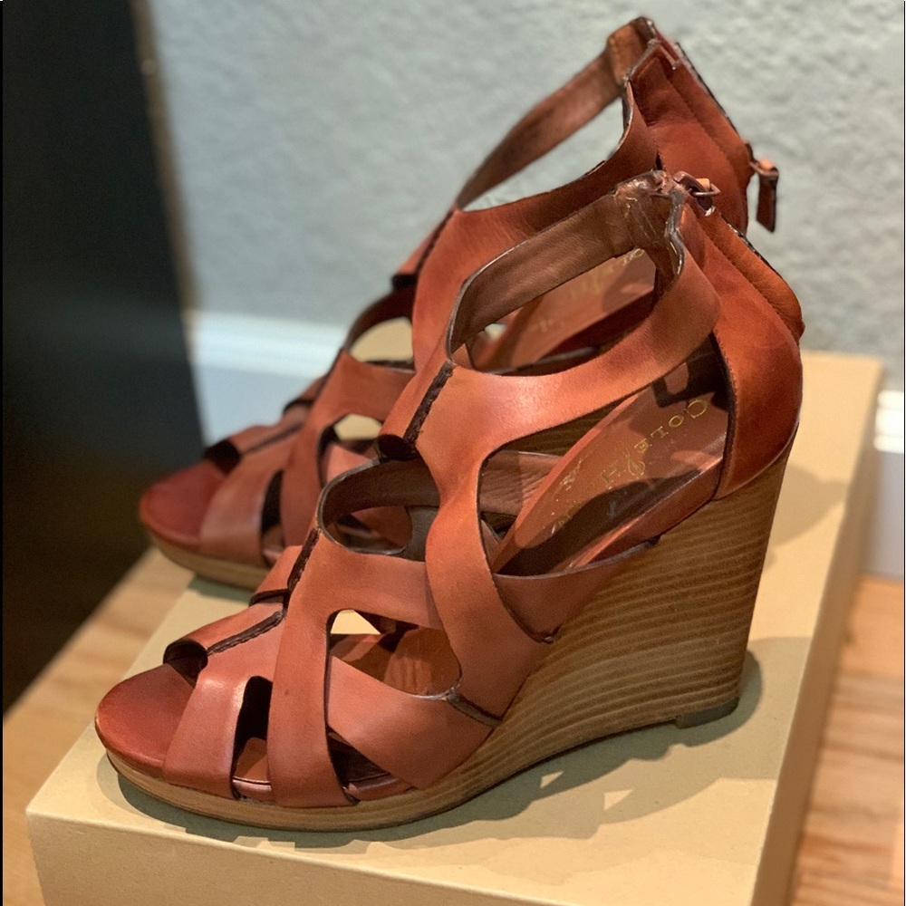 Cole Haan Air Kimry Open Toe Strap Wedge Sandal 7
